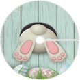thumbnail image 1 of FMSHPON Easter Cute Bunny Spring Easter Colorful Eggs Teal Wood Wall Xmas Christmas Tree Skirt Stand Mat for Holiday Party Decoration Indoor Outdoor 36 inches, 1 of 6
