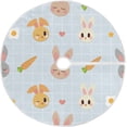 thumbnail image 1 of FMSHPON Easter RabbitsCarrot Xmas Christmas Tree Skirt Stand Mat for Holiday Party Decoration Indoor Outdoor 48 inches, 1 of 6