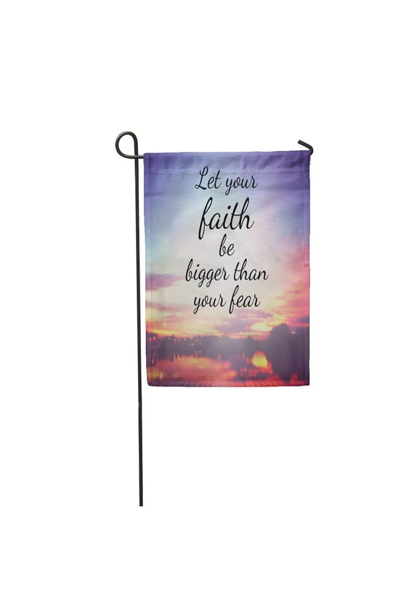 Faith Inspirational Saying on Blurred Woman with Vintage Filter Life Beautiful Garden Flag Decorative Flag House Banner 28x40 inch