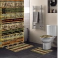 thumbnail image 1 of FMSHPON Family Rules 4 Piece Bathroom Set Shower Curtain Bath Rug Contour Mat and Toilet Lid Cover, 1 of 8