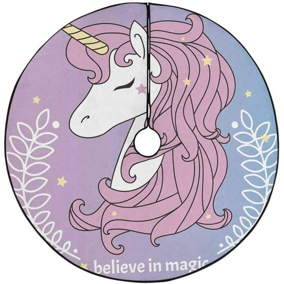 FMSHPON Fantasy Unicorn Xmas Christmas Tree Skirt Stand Mat for Holiday Party Decoration Indoor Outdoor 36 inches