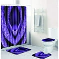 thumbnail image 1 of FMSHPON Flower 4 Piece Bathroom Set Shower Curtain Bath Rug Contour Mat and Toilet Lid Cover, 1 of 8