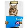 thumbnail image 1 of FMSHPON Funny Cat English Book Clipboard Hardboard Wood Nursing Clip Board and Pull for Standard A4 Letter 13x9 inches, 1 of 7