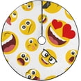 thumbnail image 1 of FMSHPON Funny Face Xmas Christmas Tree Skirt Stand Mat for Holiday Party Decoration Indoor Outdoor 48 inches, 1 of 3