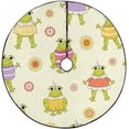 thumbnail image 1 of FMSHPON Funny Frogs Xmas Christmas Tree Skirt Stand Mat for Holiday Party Decoration Indoor Outdoor 36 inches, 1 of 3