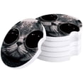 thumbnail image 1 of FMSHPON Funny Hipster Cat Wear Black Sunglasses Set of 4 Car Coaster for Drinks, Absorbent Ceramic Stone Coasters Cup Mat with Cork Base for Home Kitchen Room Coffee Table Bar Decor, 1 of 5