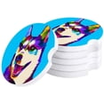 thumbnail image 1 of FMSHPON Funny Husky Dog Geometric Pattern Set of 2 Car Coaster for Drinks, Absorbent Ceramic Stone Coasters Cup Mat with Cork Base for Home Kitchen Room Coffee Table Bar Decor, 1 of 5