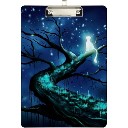 FMSHPON Galaxy Cat Trees Clipboard Hardboard Wood Nursing Clip Board and Pull for Standard A4 Letter 13x9 inches