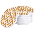 thumbnail image 1 of FMSHPON Geometric Abstract Pattern Yellow Set of 4 Car Coaster for Drinks, Absorbent Ceramic Stone Coasters Cup Mat with Cork Base for Home Kitchen Room Coffee Table Bar Decor, 1 of 5