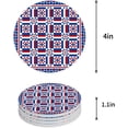 thumbnail image 1 of FMSHPON Geometric American Flag Pattern Set of 6 Round Coaster for Drinks, Absorbent Ceramic Stone Coasters Cup Mat with Cork Base for Home Kitchen Room Coffee Table Bar Decor, 1 of 6