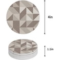 thumbnail image 1 of FMSHPON Geometric Beige Brown Triangle Plaid Pattern Set of 4 Round Coaster for Drinks, Absorbent Ceramic Stone Coasters Cup Mat with Cork Base for Home Kitchen Room Coffee Table Bar Decor, 1 of 6