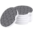 thumbnail image 1 of FMSHPON Geometric Circle Pattern Set of 4 Car Coaster for Drinks, Absorbent Ceramic Stone Coasters Cup Mat with Cork Base for Home Kitchen Room Coffee Table Bar Decor, 1 of 5