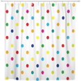 thumbnail image 1 of FMSHPON Geometric Colorful Rainbow Polka Dot 4 Piece Bathroom Set Shower Curtain Bath Rug Contour Mat and Toilet Lid Cover, 1 of 5