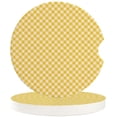 thumbnail image 1 of FMSHPON Geometric Dot Pattern White and Yellow Set of 6 Car Coaster for Drinks, Absorbent Ceramic Stone Coasters Cup Mat with Cork Base for Home Kitchen Room Coffee Table Bar Decor, 1 of 5