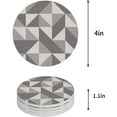 thumbnail image 1 of FMSHPON Geometric Gray Beige Triangle Pattern Set of 4 Round Coaster for Drinks, Absorbent Ceramic Stone Coasters Cup Mat with Cork Base for Home Kitchen Room Coffee Table Bar Decor, 1 of 6