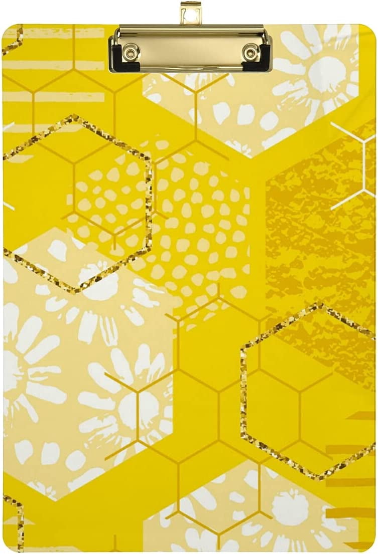 FMSHPON Geometric Honeycomb Clipboard Hardboard Wood Nursing Clip Board ...