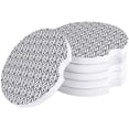 thumbnail image 1 of FMSHPON Geometric Leaf Pattern Set of 2 Car Coaster for Drinks, Absorbent Ceramic Stone Coasters Cup Mat with Cork Base for Home Kitchen Room Coffee Table Bar Decor, 1 of 5