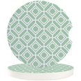 thumbnail image 1 of FMSHPON Geometric Pattern Green Set of 6 Car Coaster for Drinks, Absorbent Ceramic Stone Coasters Cup Mat with Cork Base for Home Kitchen Room Coffee Table Bar Decor, 1 of 5