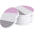 thumbnail image 1 of FMSHPON Geometric Pink and Grey Abstract Herringbone Set of 2 Car Coaster for Drinks, Absorbent Ceramic Stone Coasters Cup Mat with Cork Base for Home Kitchen Room Coffee Table Bar Decor, 1 of 5