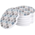 thumbnail image 1 of FMSHPON Geometric Retro Style Moroccan Pattern Set of 4 Car Coaster for Drinks, Absorbent Ceramic Stone Coasters Cup Mat with Cork Base for Home Kitchen Room Coffee Table Bar Decor, 1 of 5