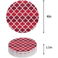 thumbnail image 1 of FMSHPON Geometric Vintage Moroccan Pattern Red Set of 6 Round Coaster for Drinks, Absorbent Ceramic Stone Coasters Cup Mat with Cork Base for Home Kitchen Room Coffee Table Bar Decor, 1 of 6