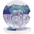 thumbnail image 1 of FMSHPON Geometry Elephant Forest Marble Texture Set of 6 Car Coaster for Drinks, Absorbent Ceramic Stone Coasters Cup Mat with Cork Base for Home Kitchen Room Coffee Table Bar Decor, 1 of 5