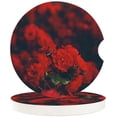 thumbnail image 1 of FMSHPON Geranium Oil Painting Set of 6 Car Coaster for Drinks, Absorbent Ceramic Stone Coasters Cup Mat with Cork Base for Home Kitchen Room Coffee Table Bar Decor, 1 of 5