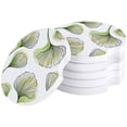 thumbnail image 1 of FMSHPON Ginkgo Leaf Line Style Set of 4 Car Coaster for Drinks, Absorbent Ceramic Stone Coasters Cup Mat with Cork Base for Home Kitchen Room Coffee Table Bar Decor, 1 of 5