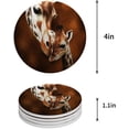 thumbnail image 1 of FMSHPON Giraffe Mother and Child Set of 6 Round Coaster for Drinks, Absorbent Ceramic Stone Coasters Cup Mat with Cork Base for Home Kitchen Room Coffee Table Bar Decor, 1 of 6