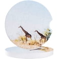 thumbnail image 1 of FMSHPON Giraffe on The Grassland Set of 6 Car Coaster for Drinks, Absorbent Ceramic Stone Coasters Cup Mat with Cork Base for Home Kitchen Room Coffee Table Bar Decor, 1 of 5