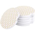 thumbnail image 1 of FMSHPON Golden Line Style Moroccan Pattern Set of 2 Car Coaster for Drinks, Absorbent Ceramic Stone Coasters Cup Mat with Cork Base for Home Kitchen Room Coffee Table Bar Decor, 1 of 5