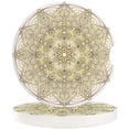 thumbnail image 1 of FMSHPON Golden Mandala Pattern White Set of 6 Car Coaster for Drinks, Absorbent Ceramic Stone Coasters Cup Mat with Cork Base for Home Kitchen Room Coffee Table Bar Decor, 1 of 5
