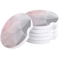 thumbnail image 1 of FMSHPON Gray and Pink Gradient Geometric Pattern Set of 4 Car Coaster for Drinks, Absorbent Ceramic Stone Coasters Cup Mat with Cork Base for Home Kitchen Room Coffee Table Bar Decor, 1 of 5