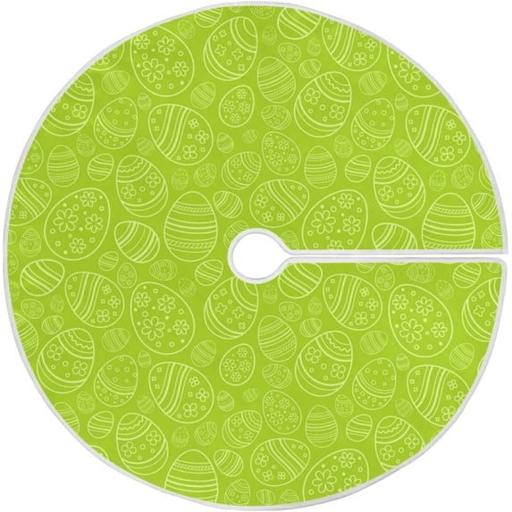 FMSHPON Green Easter Eggs Xmas Christmas Tree Skirt Stand Mat for Holiday Party Decoration Indoor Outdoor 48 inches
