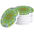 thumbnail image 1 of FMSHPON Green Element Geometry Pattern Set of 2 Car Coaster for Drinks, Absorbent Ceramic Stone Coasters Cup Mat with Cork Base for Home Kitchen Room Coffee Table Bar Decor, 1 of 5