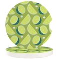 thumbnail image 1 of FMSHPON Green Fruit Lime Pattern Set of 6 Car Coaster for Drinks, Absorbent Ceramic Stone Coasters Cup Mat with Cork Base for Home Kitchen Room Coffee Table Bar Decor, 1 of 5