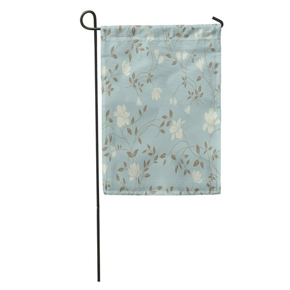 FMSHPON Green Pattern Light Floral Vintage for Retro Flower Leaf Romantic Garden Flag Decorative Flag House Banner 12x18 inch
