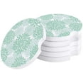 thumbnail image 1 of FMSHPON Green Simple Dahlia Pattern Set of 4 Car Coaster for Drinks, Absorbent Ceramic Stone Coasters Cup Mat with Cork Base for Home Kitchen Room Coffee Table Bar Decor, 1 of 5