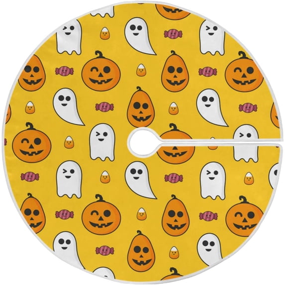 FMSHPON Halloween Elves Pumpkin Xmas Christmas Tree Skirt Stand Mat for Holiday Party Decoration Indoor Outdoor 36 inches