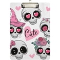thumbnail image 1 of FMSHPON Halloween Funny Doodle Skull Heart Clipboard Hardboard Wood Nursing Clip Board and Pull for Standard A4 Letter 13x9 inches, 1 of 5