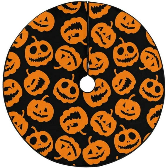 FMSHPON Halloween Holiday Xmas Christmas Tree Skirt Stand Mat for Holiday Party Decoration Indoor Outdoor 48 inches