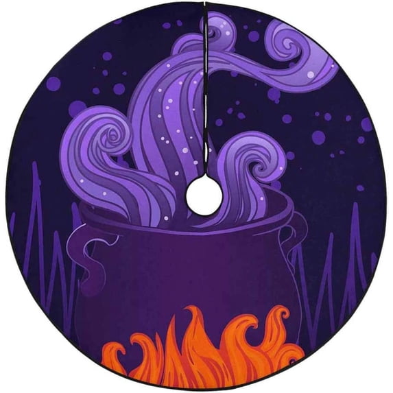 FMSHPON Halloween Pot Xmas Christmas Tree Skirt Stand Mat for Holiday Party Decoration Indoor Outdoor 36 inches