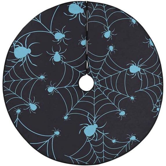 FMSHPON Halloween Spider Xmas Christmas Tree Skirt Stand Mat for Holiday Party Decoration Indoor Outdoor 36 inches