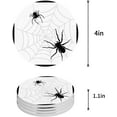 thumbnail image 1 of FMSHPON Halloween Theme Cobwebs Black Border Set of 6 Round Coaster for Drinks, Absorbent Ceramic Stone Coasters Cup Mat with Cork Base for Home Kitchen Room Coffee Table Bar Decor, 1 of 6
