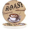 thumbnail image 1 of FMSHPON Hand Drawn Coffee Cup Retro Set of 6 Car Coaster for Drinks, Absorbent Ceramic Stone Coasters Cup Mat with Cork Base for Home Kitchen Room Coffee Table Bar Decor, 1 of 5