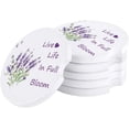 thumbnail image 1 of FMSHPON Hand Drawn Purple Lavender White Set of 2 Car Coaster for Drinks, Absorbent Ceramic Stone Coasters Cup Mat with Cork Base for Home Kitchen Room Coffee Table Bar Decor, 1 of 5