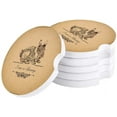 thumbnail image 1 of FMSHPON Hand Drawn Rabbit Vintage Set of 2 Car Coaster for Drinks, Absorbent Ceramic Stone Coasters Cup Mat with Cork Base for Home Kitchen Room Coffee Table Bar Decor, 1 of 5