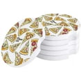 thumbnail image 1 of FMSHPON Hand Drawn Slice Pizza Burrito Set of 2 Car Coaster for Drinks, Absorbent Ceramic Stone Coasters Cup Mat with Cork Base for Home Kitchen Room Coffee Table Bar Decor, 1 of 5