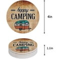 thumbnail image 1 of FMSHPON Happy Camper Camping Set of 6 Round Coaster for Drinks, Absorbent Ceramic Stone Coasters Cup Mat with Cork Base for Home Kitchen Room Coffee Table Bar Decor, 1 of 6