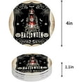 thumbnail image 1 of FMSHPON Happy Halloween Horror Skull Girl Set of 6 Round Coaster for Drinks, Absorbent Ceramic Stone Coasters Cup Mat with Cork Base for Home Kitchen Room Coffee Table Bar Decor, 1 of 6